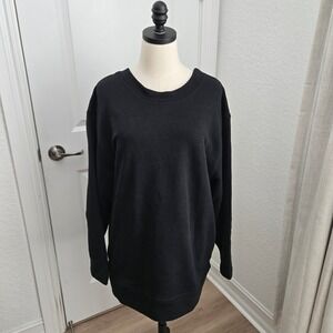 Varley Black Oversized Cotton Blend French Terry Sweatshirt Womens Large